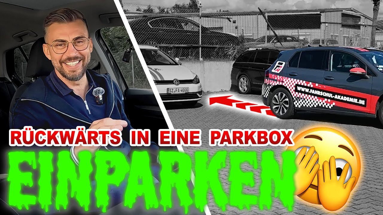 Richtig EINPARKEN: Rückwärts in eine Parkbox l [Grundfahraufgabe PKW] Darauf achtet der Prüfer🚗