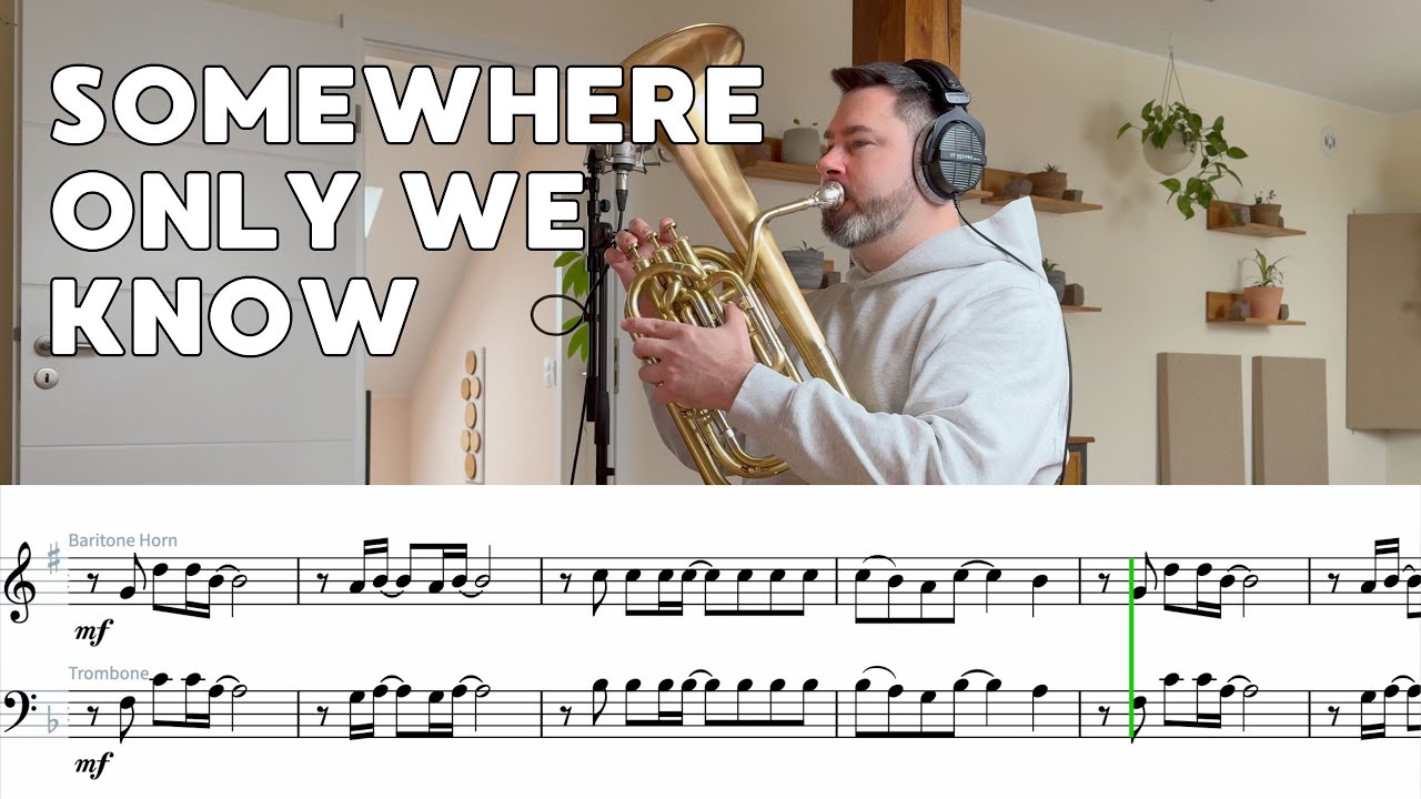 Keane - Somewhere Only We Know || Play Along Euphonium / Baritone / Trombone