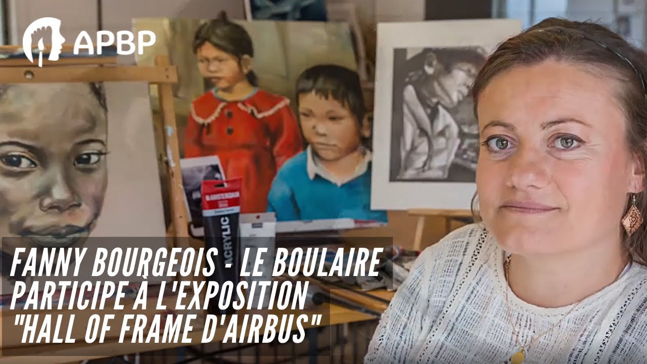 Fanny Bourgeois peint pour l'exposition 'Hall of Frame d'Airbus' au Musée des Sciences de Londres.