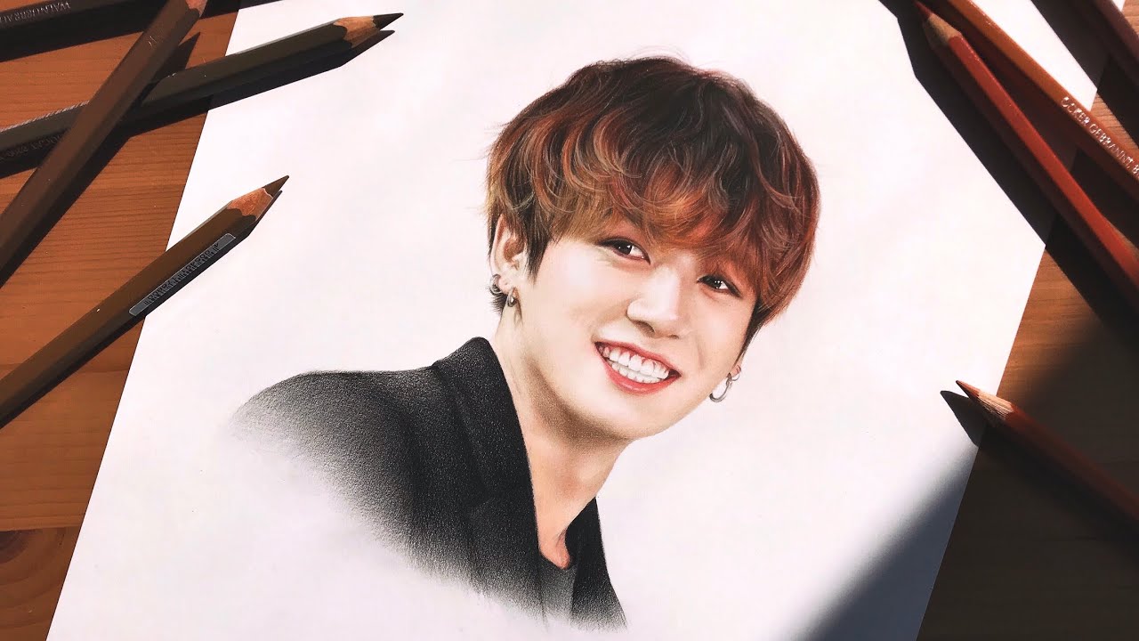 [BTS] BTS Jungkook Colored Pencil Drawing / 방탄소년단 정국 색연필 드로잉 | Mingmiraclegreen