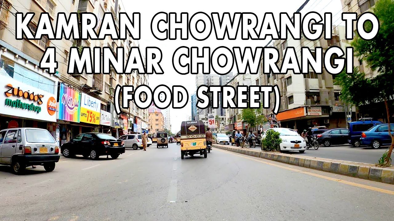 KAMRAN CHOWRANGI TO 4 MINAR BAHADURABAD DRIVE - Karachi City Street View 2020 - 4K HD