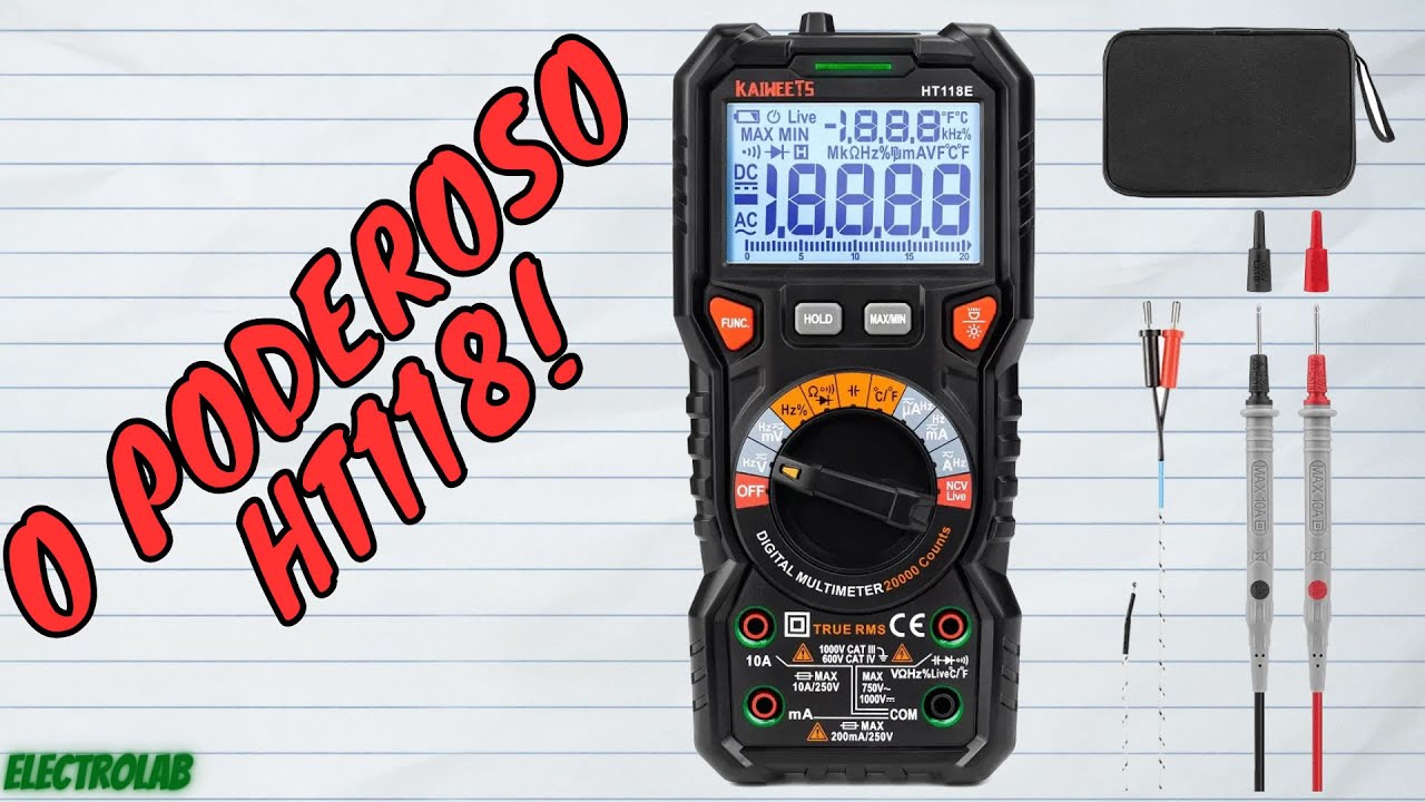 O melhor custo x benefício do mercado! Multímetro Kaiweets HT118E, 20000 contagens True RMS!