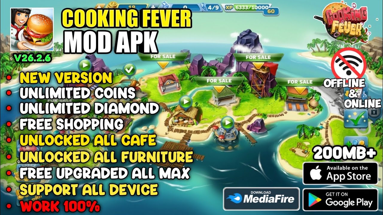 COOKING FEVER MOD APK V26.2.6 TERBARU 2026!! NEW VERSION & UNLIMITED COINS 