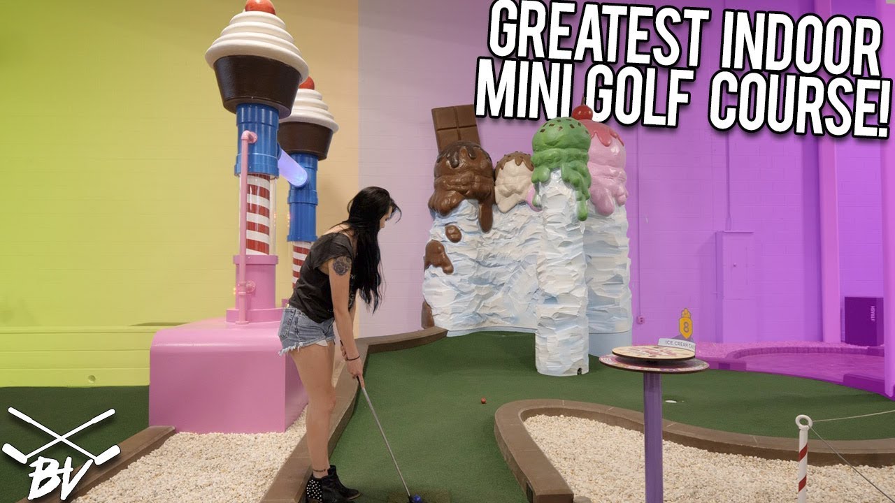 THE GREATEST INDOOR MINI GOLF COURSE IN THE WORLD! - CRAZY HOLES! | Brooks Holt