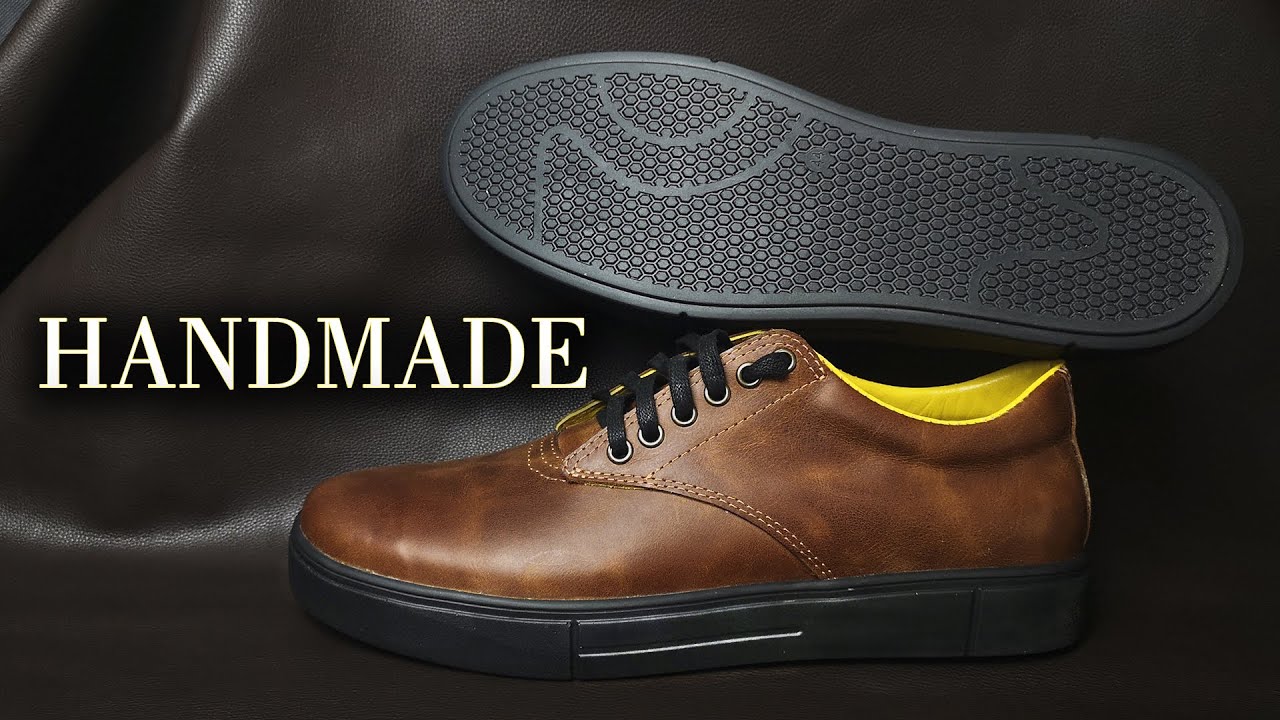 Shoe making : Sneakers from leather by hand