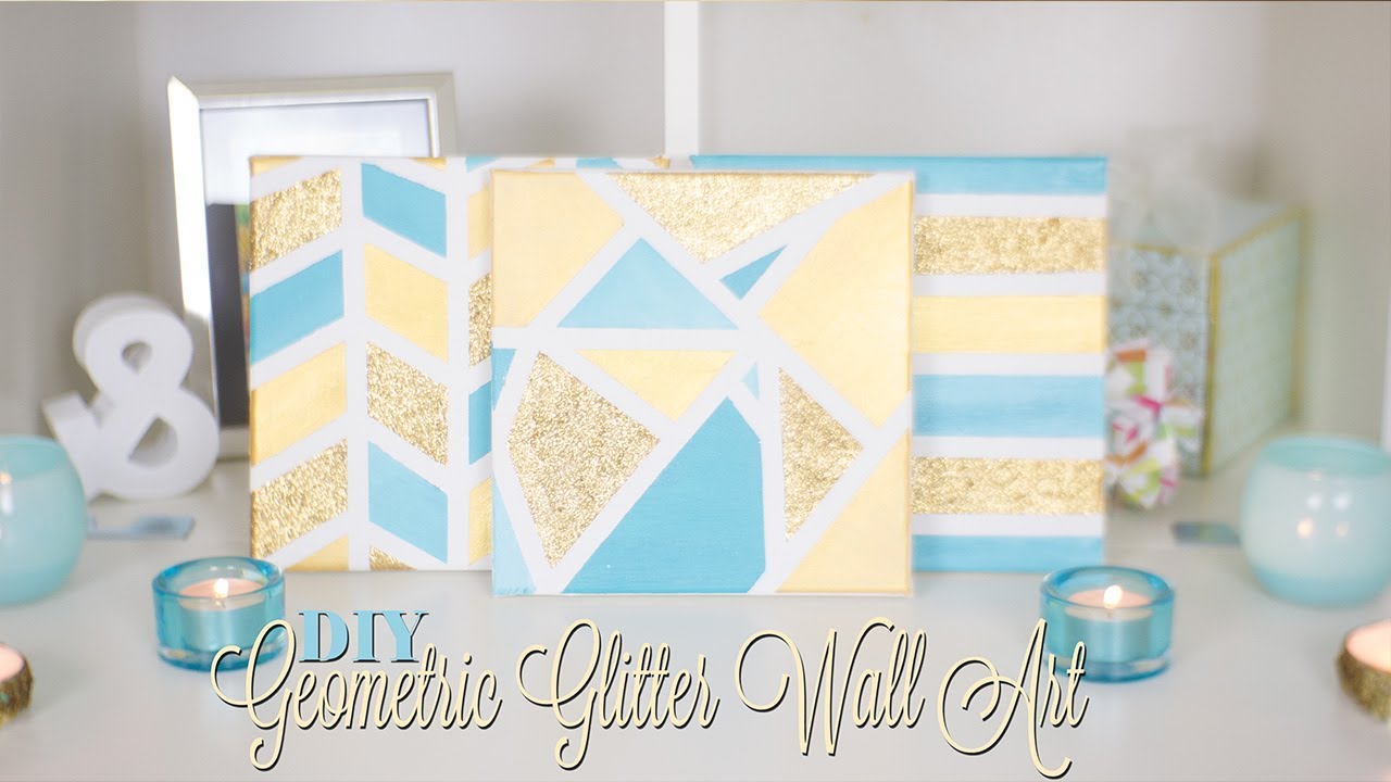 DIY Geometric Glitter Canvas Wall Art | Nekkoart