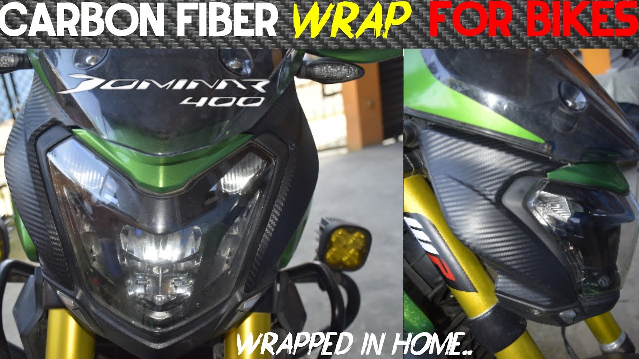CARBON FIBER WRAP FOR BIKES ∣ DOMINAR 400 WRAP AND STICKERS #dominar #wrap #carbonfiber #wrapping