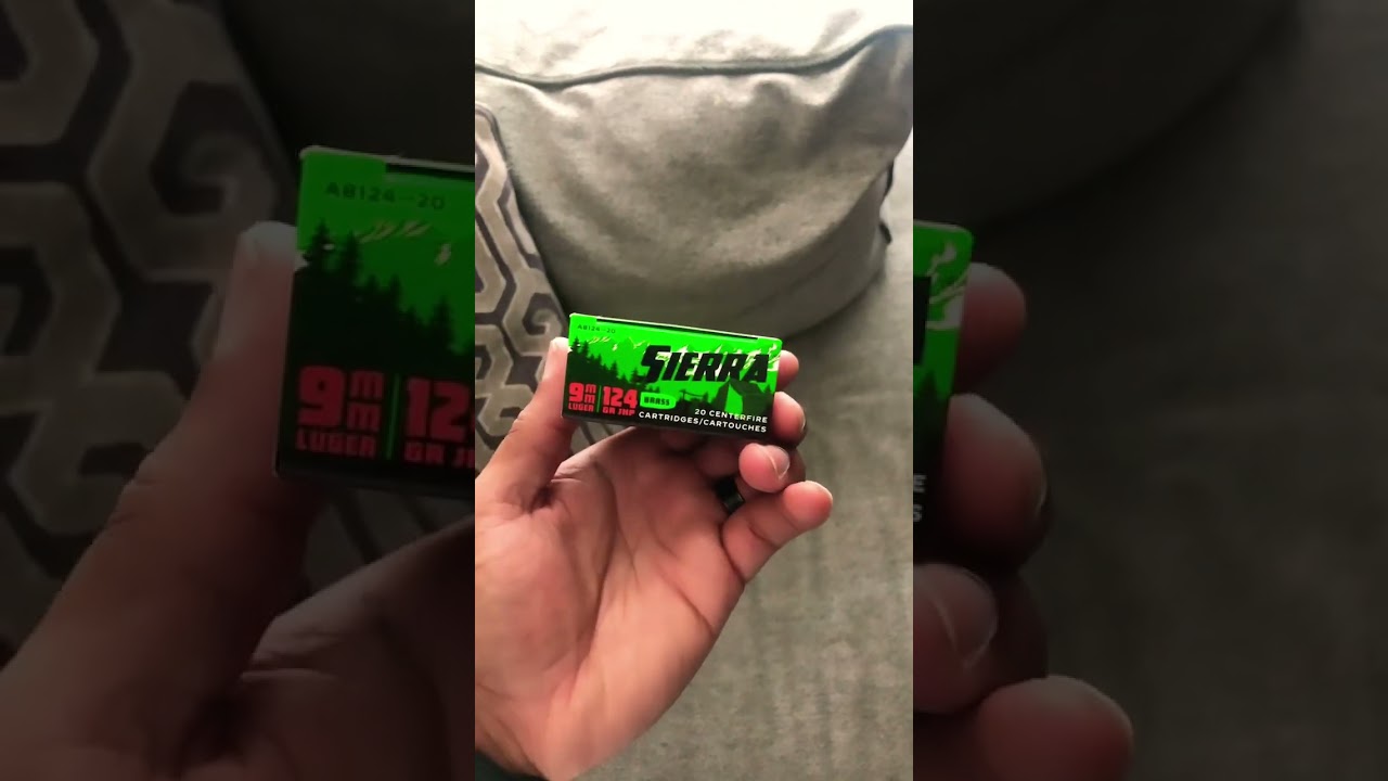 Sierra Bullets 124gr/ Budget JHP #roadto1k #pewpew #9mm #legallydangerous #sierra #ammo #shorts