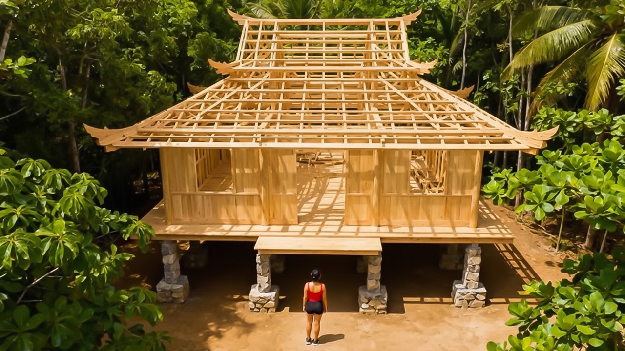 Talented Builder Woman Creates a Strong Bamboo Home in 109 Days | Full Construction