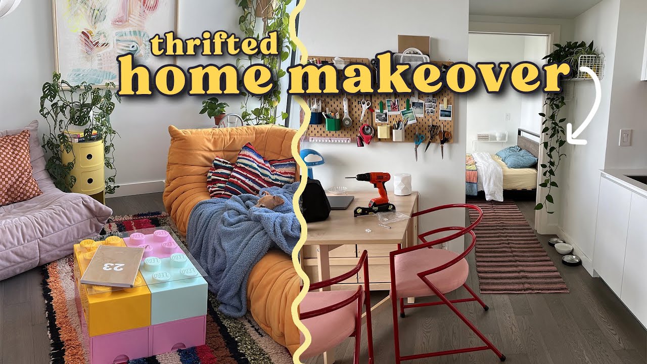thrifted home makeover w/ full tour ✨ pinterest/tiktok inspired (i made the lego table) part 2