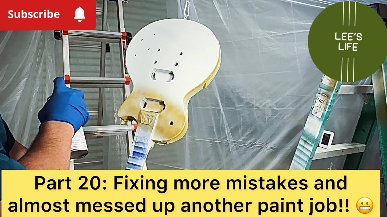 Part 20: More learning experiences from the stewmac Les Paul gold top clone.#guitar #gold #painting
