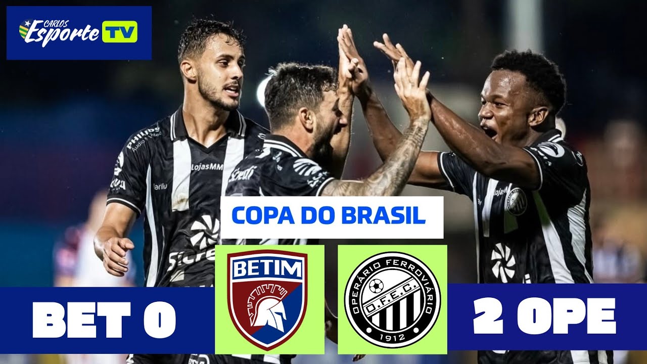 Betim x Oper&aacute;rio. Copa do Brasil 2026, gols e melhores momentos. 