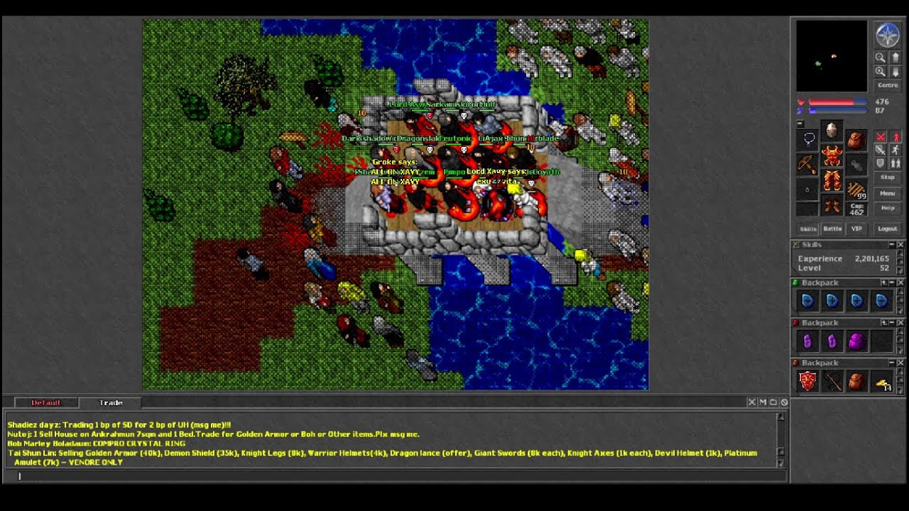 Old Tibia - Dark Side vs Alliance [Rare Video] (Antica 2004 7.3)