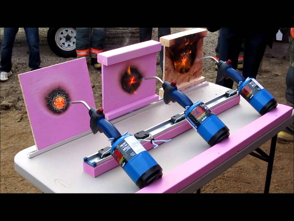 Pink wood fire resistance demonstration, Jan. 9, 2012
