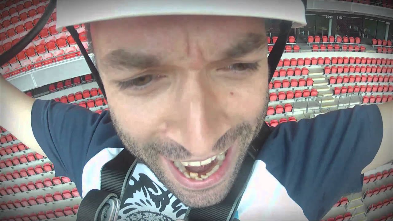 Tim Lovejoy & Muse bassist Chris Wolstenholme take a Zip Wire Across Wembley Stadium | FATV