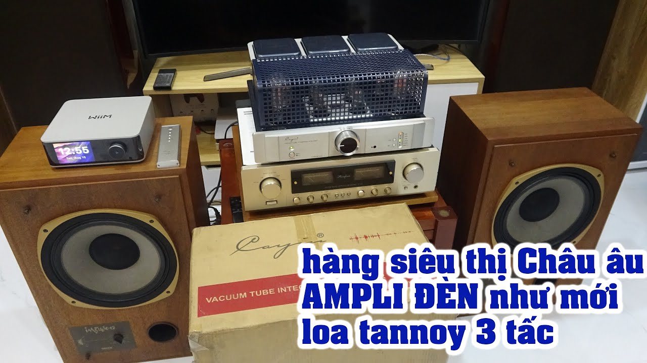 unbox hàng trưng bày siêu thị Ampli Đèn CAYIN 300B MKII ghép Tannoy Impulse 12