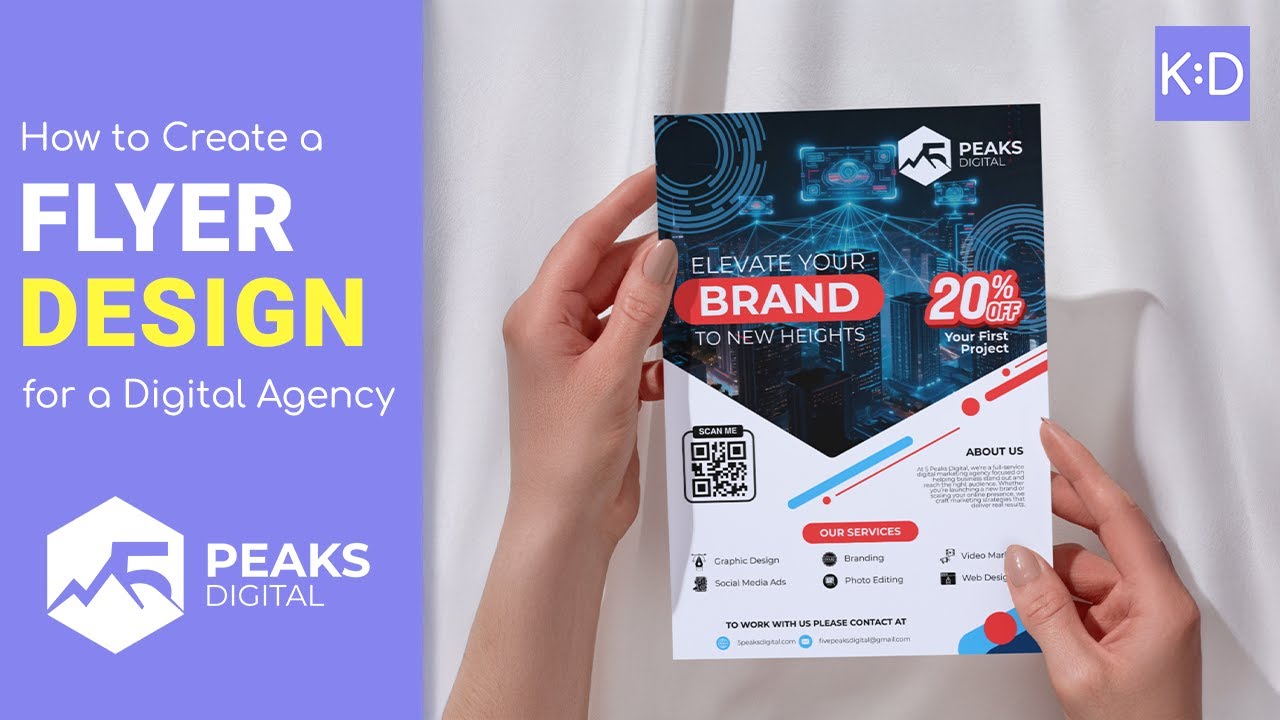 Digital Agency Flyer Design Tutorial | Photoshop + Canva (5 Peaks Digital Project)