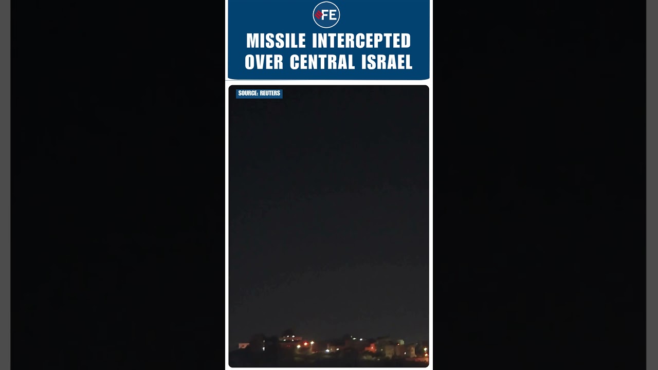 #watch | Missile Intercepted Over Central Israel As Iran War Continues Overnight | #shorts