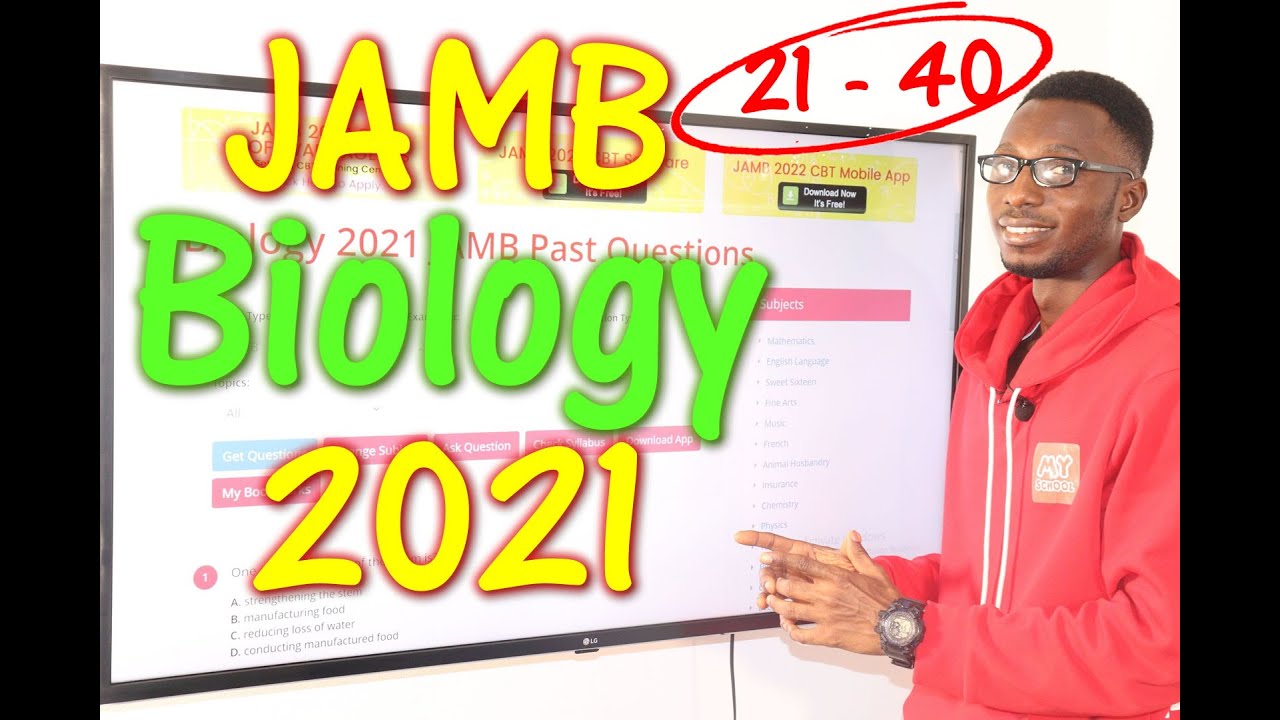 JAMB CBT Biology 2021 Past Questions 21 - 40