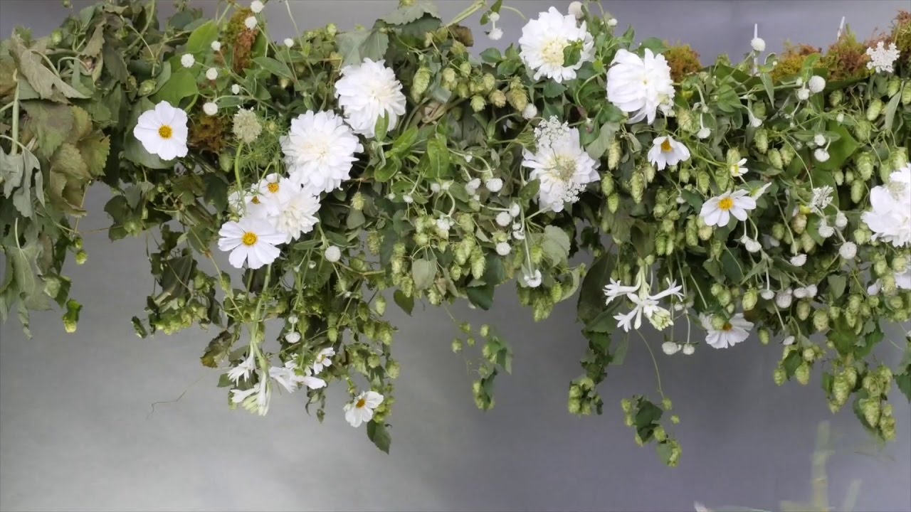 Suspended floral installation