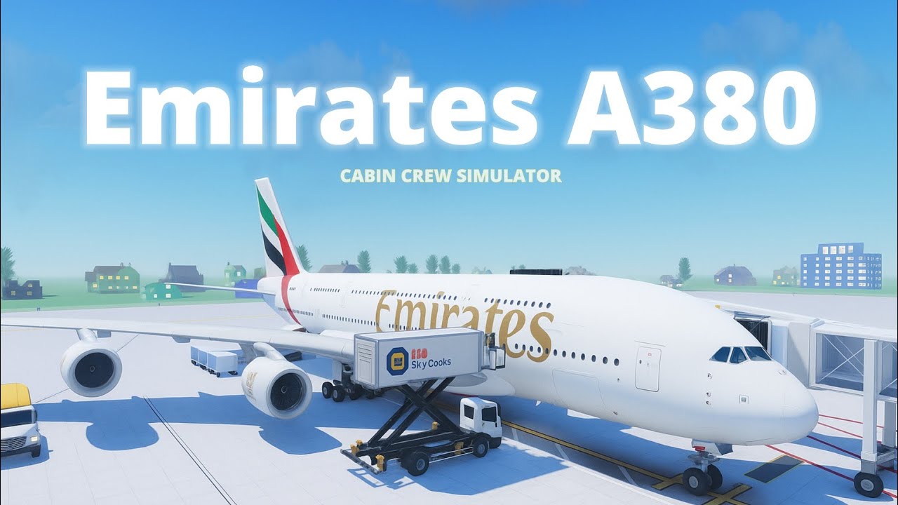Roblox - Cabin Crew Simulator Airbus A380 with Emirates Airlines Real sound