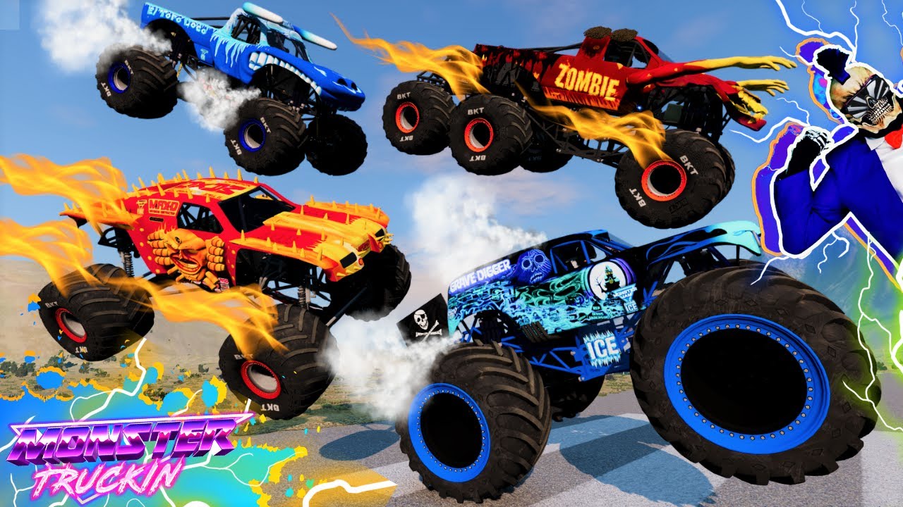 Monster Jam: БЕЗУМНЫЕ гонки, фристайл и аварии #10 | BeamNG Drive | Steel Titans