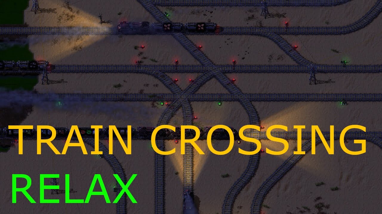 Factorio Satisfying Train Crossing