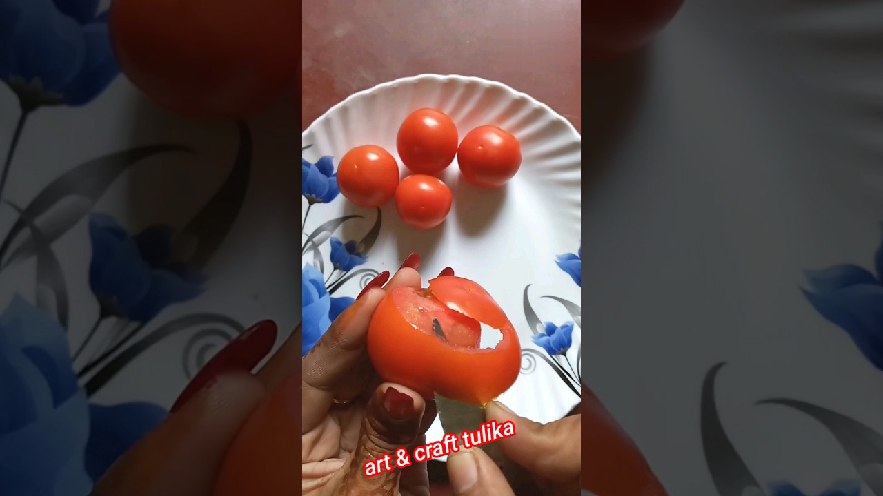 Simple and easy beautiful tomato 🍅 flower decoration/tomato flower #art #shorts #viral