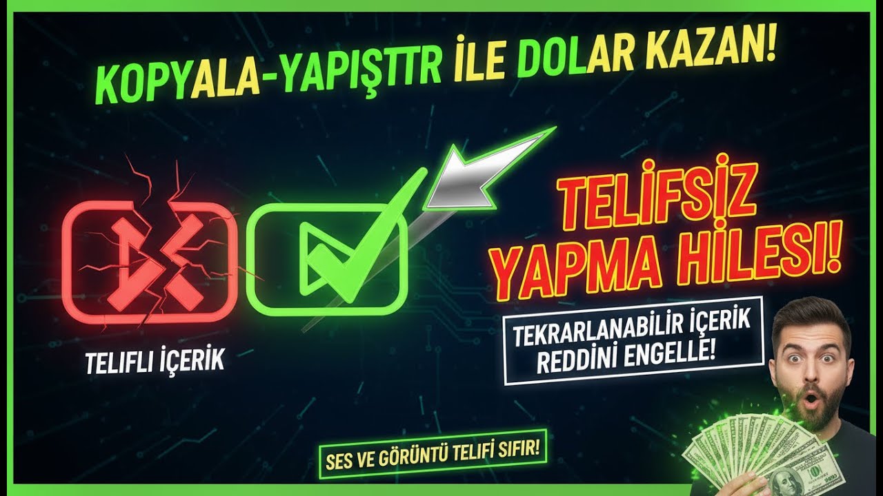YouTube İ&ccedil;in Kopyala-Yapıştır ile Telifsiz Yabancı İ&ccedil;erik &Uuml;ret (Tekrarlanabilir İ&ccedil;erik Hatası YOK)