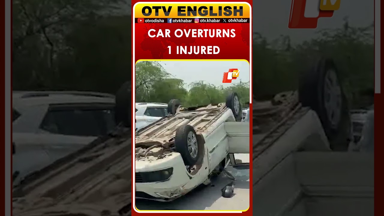 Car Overturns After Collision On Yamuna Expressway In Greater Noida, One Injured