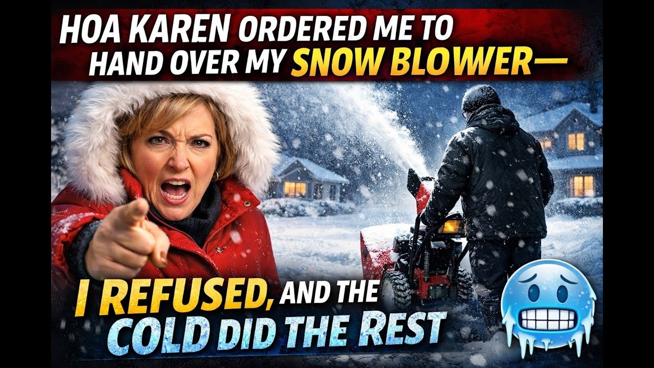 HOA Karen Ordered Me to Hand Over My Snow Blower — I Refused, and the Cold Did the Rest
