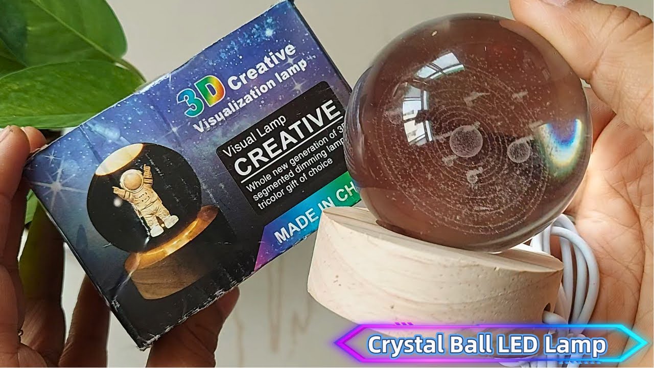 3D Crystal Ball Lamp Review & Demo | Galaxy Night Lamp | 3D Lamp Review | LED Night Light