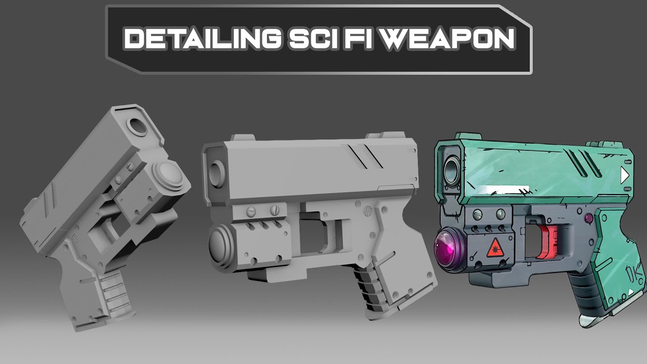 How to Modeling Stylized Weapon: Detailing the Weapon! #3dsmax #stylized #gun
