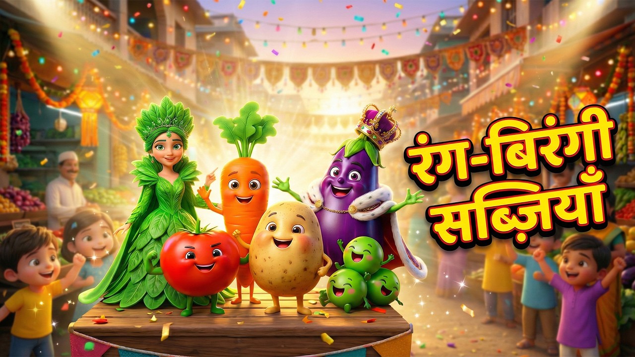 रंग-बिरंगी सब्ज़ियाँ 🥕 | Moral Poem in Hindi for Kids