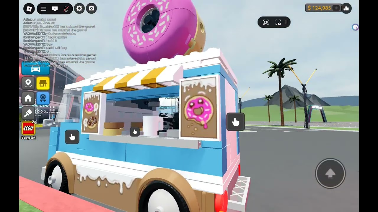 Showing all the Lego vehicles in driving empire.