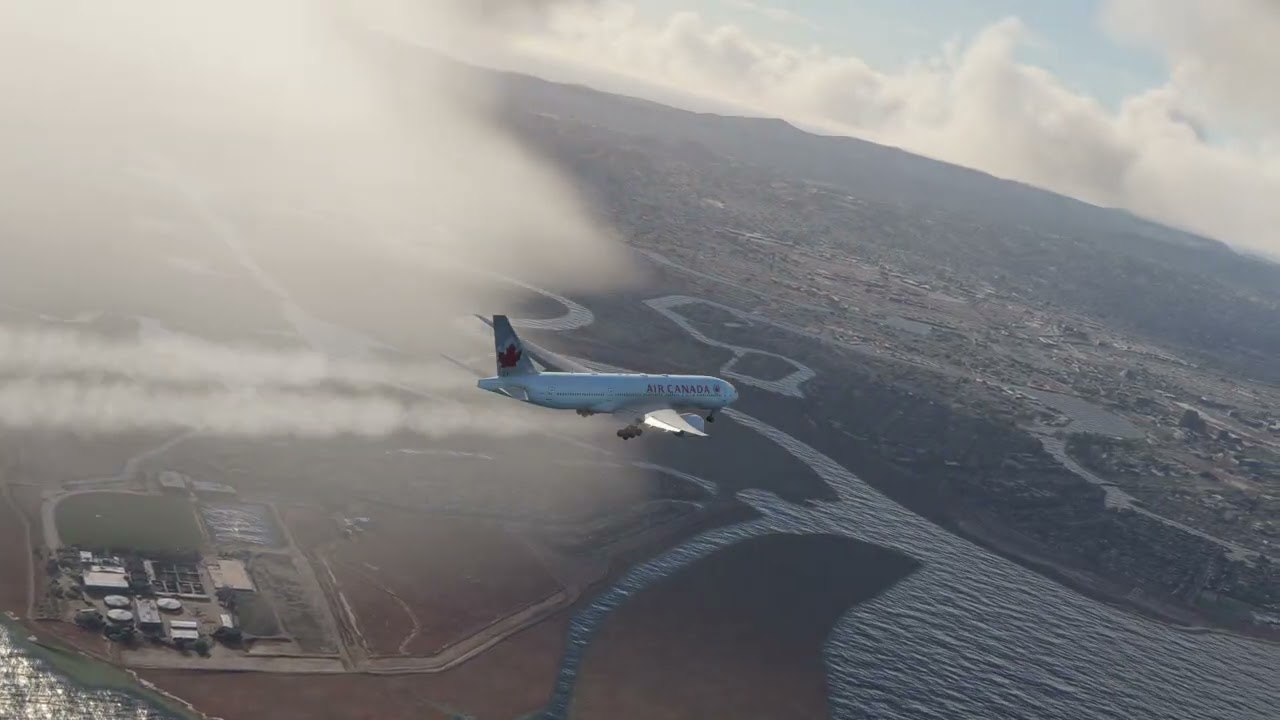 SFO во всей красе! Плавная и эффектная посадка Air Canada