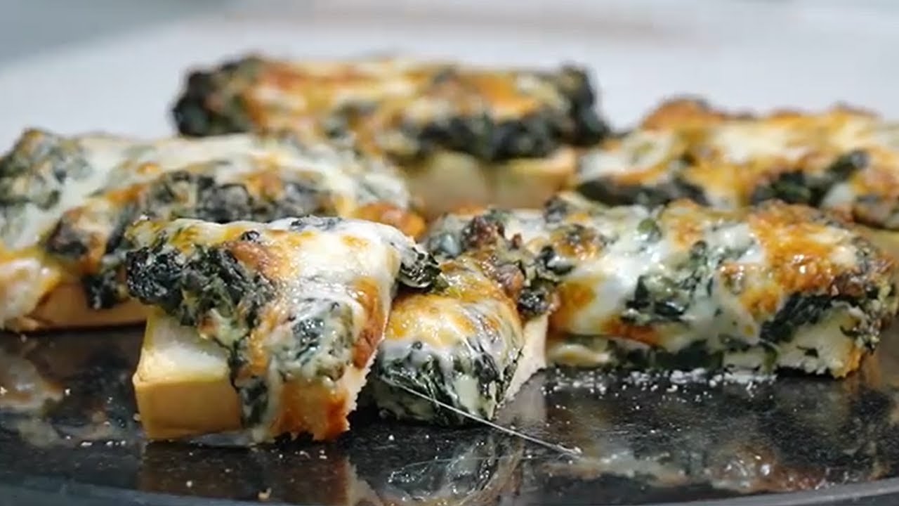 Creamy Spinach and Mozzarella Melts using the HYSapientia Air Fryer Oven.