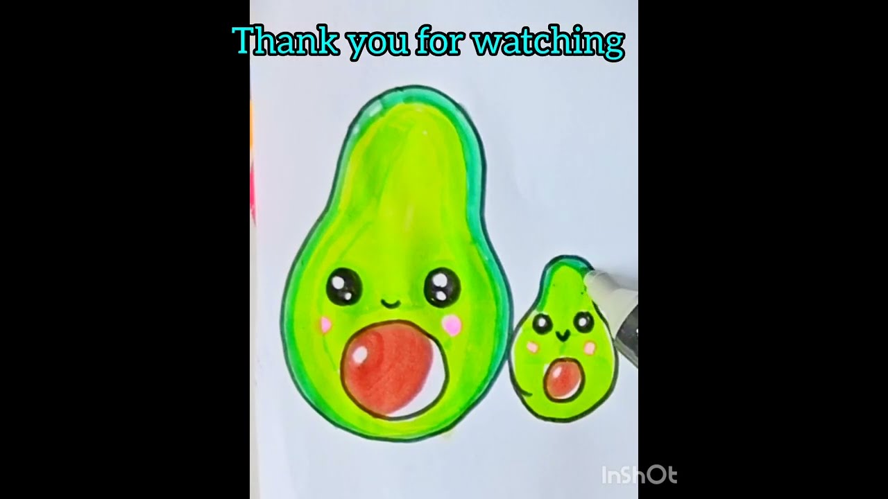 How To Draw a Cute Avocado 🥑 | EASY Step by Step Drawing, Painting & Coloring for Beginners