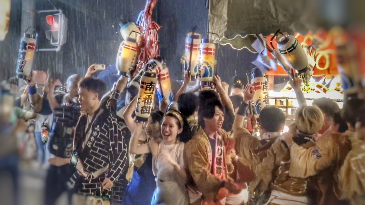 2024.8.24 浜北 貴布祢神社 祭典 雷雨の はち合わせ/郷中組 練り 浜松市 浜名区(旧浜北区) 屋台