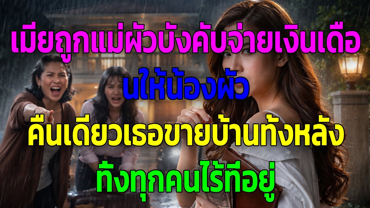 เมียถูกแม่ผัวบังคับจ่ายเงินเดือนให้น้องผัว คืนเดียวเธอขายบ้านทั้งหลัง ทิ้งทุกคนไร้ที่อยู่