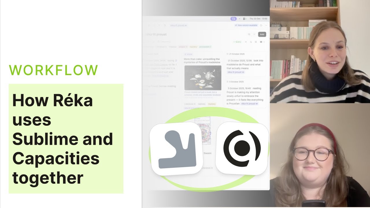 Team Workflow: How Réka uses Sublime & Capacities Together