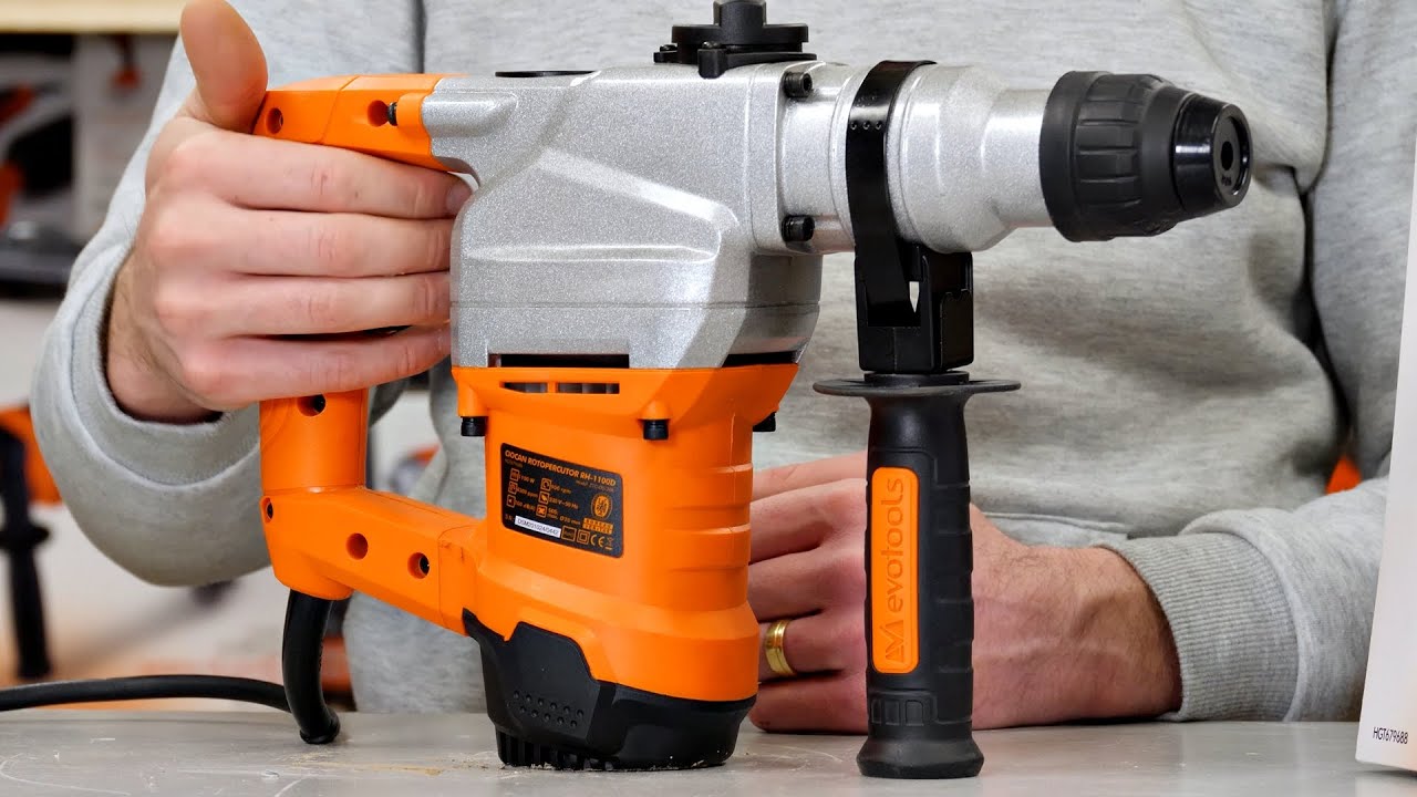 Rotopercutor 5J, motor de 1100W, duce pana la 28mm in beton, Evotools RH-1100D