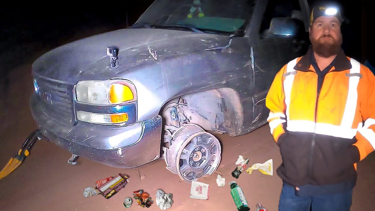 Car Thief Destroys GMC Sierra, Extremely Difficult Rescue!