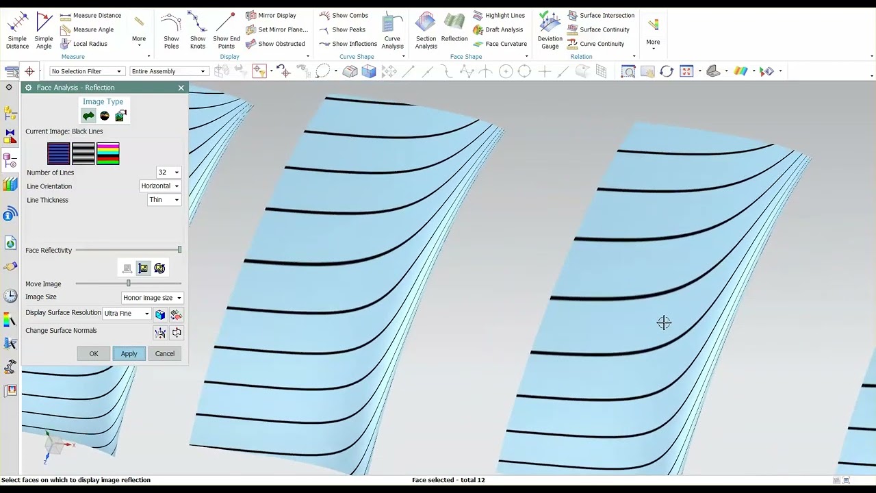 Surface analysis and validation in NX