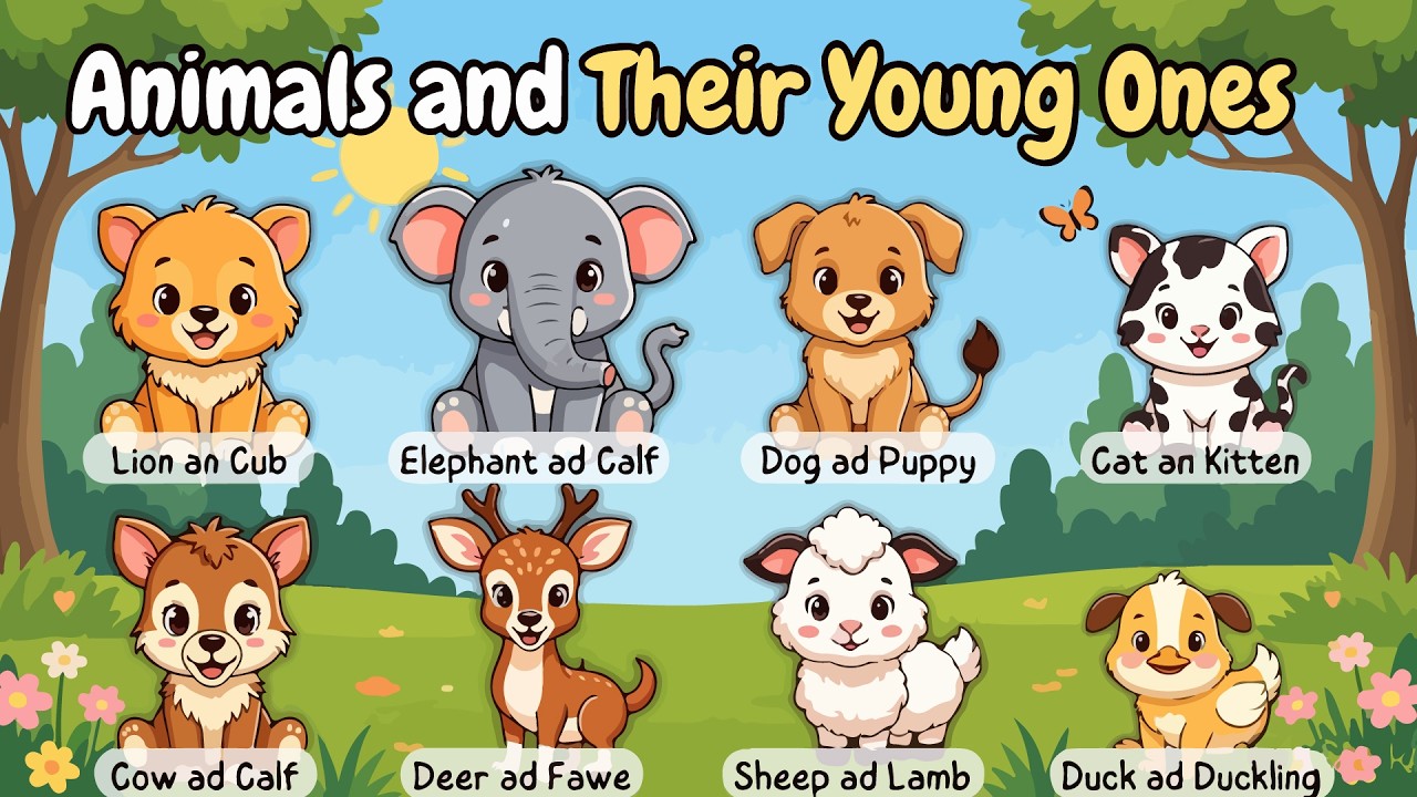 “Animals and Their Young Ones”| Kids Learning Video | “Animal Babies!” “Who is the Baby?”|#Animal 🐶🐥