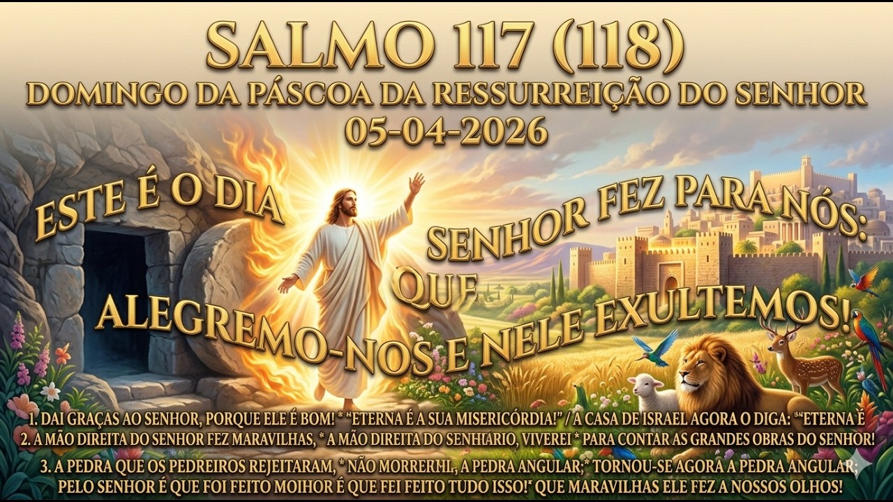 Salmo: Este é o dia que o Senhor fez para nós: Alegremo-nos e nele exultemos!