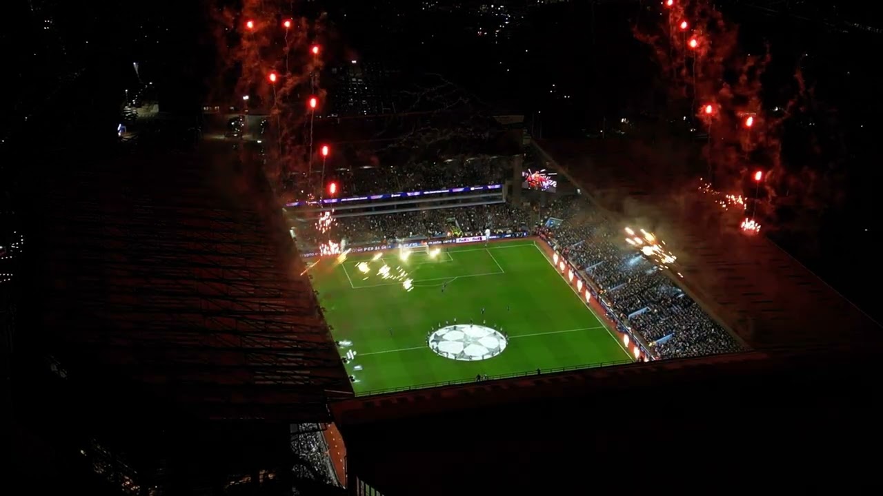 Aston Villa v Celtic Champions League Fireworks Drone