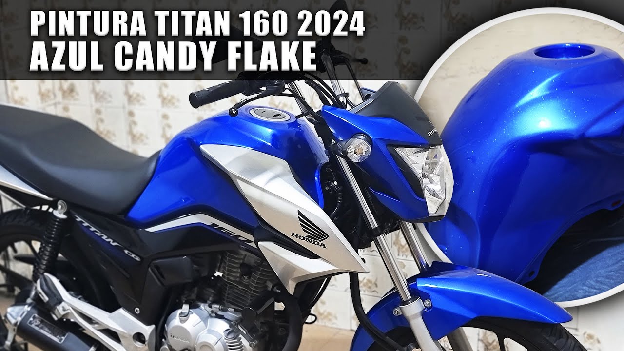 PINTURA AZUL CANDY FLAKE NA TITAN 160 2024