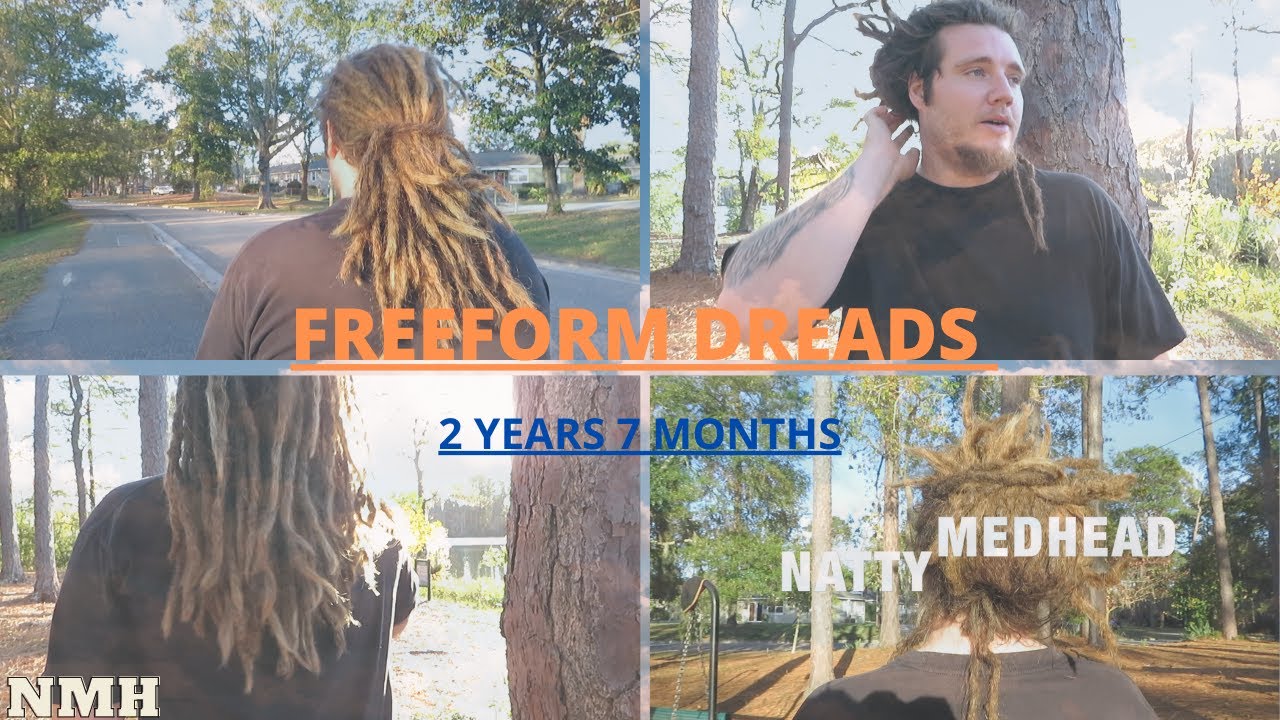 STRAIGHT HAIR DREAD LOCK FREEFORM UPDATE 2 YEARS 7 MONTHS #NATTYMEDHEAD (WHITE MALE) NATTY