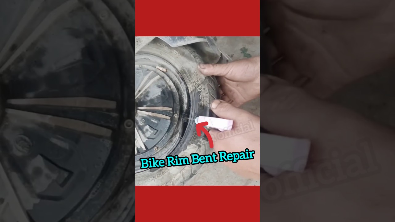 Bike rim bent repair। Rim bent repair। bent rim repair। #trending #automobile #diy